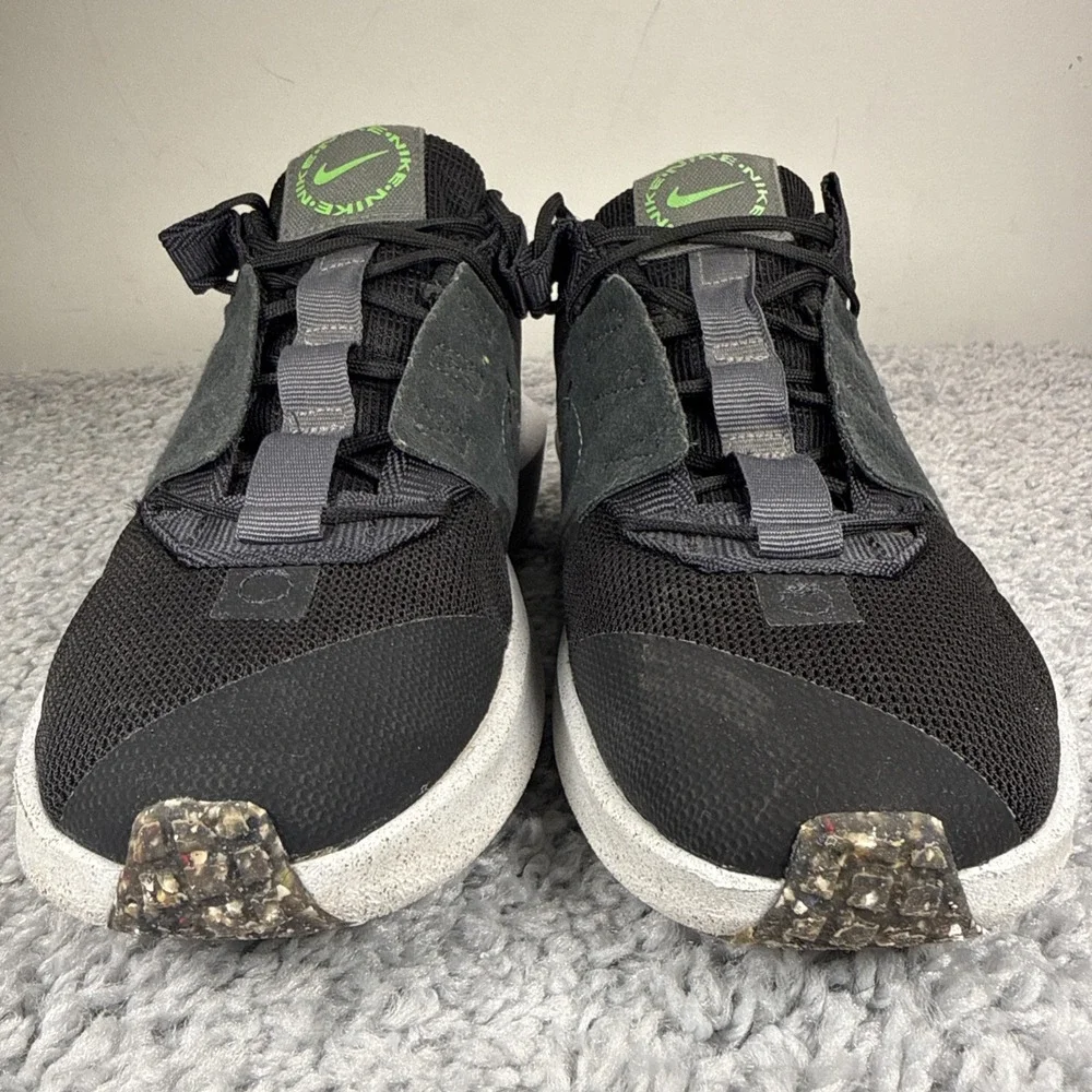 Nike Flex Runner DB3551-001 Black Green Youth 5.5Y Women's 7 Pre-Owned